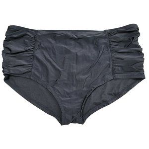 VM black swim bottom high waist ruched side flattering see measurements